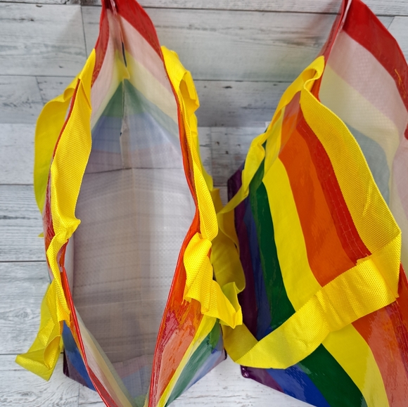 NWT Set of Two 2 Ikea Rainbow Carry All bags Small - Picture 5 of 8